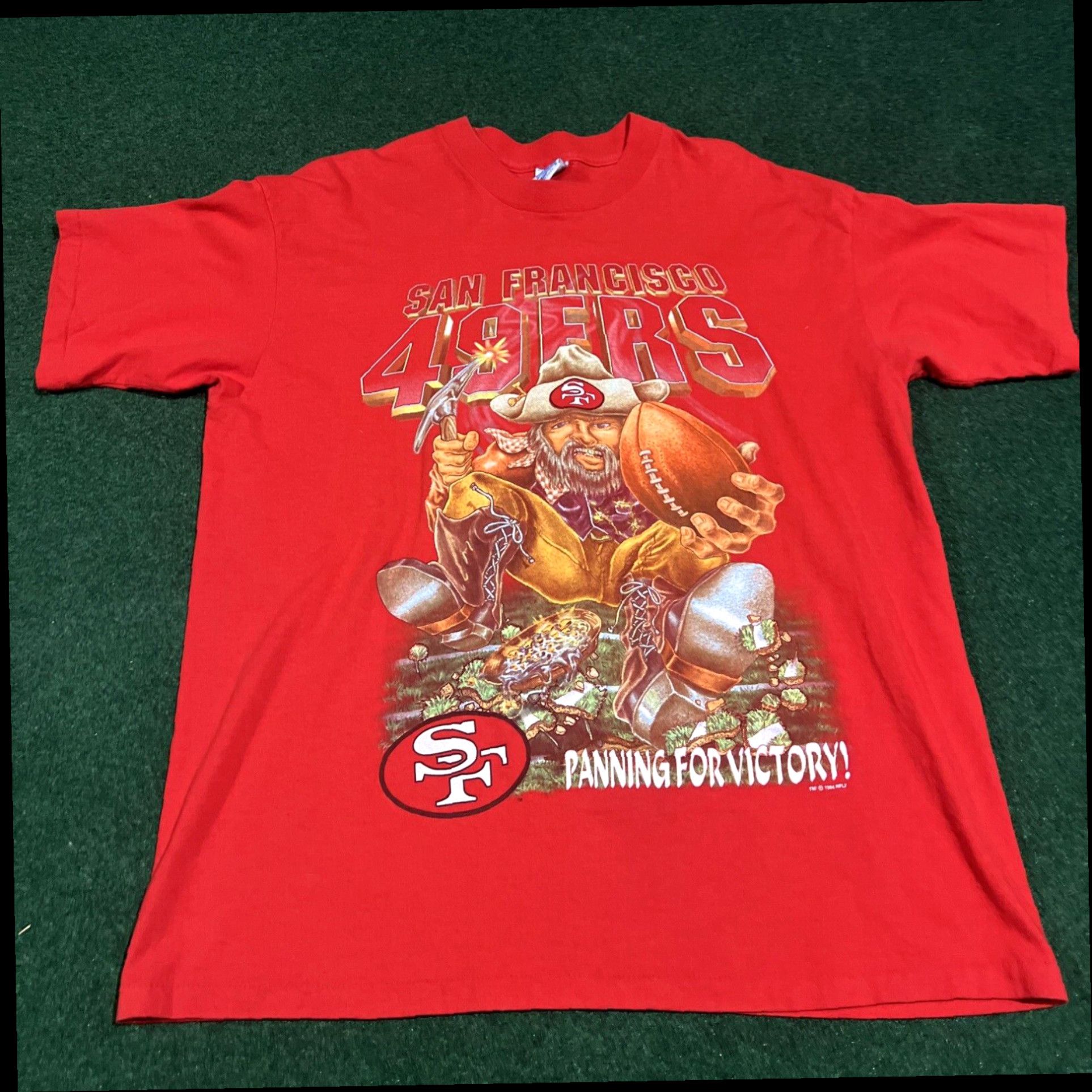 Salem Sportswear VTG San Francisco 49ers Panning For Victory Miner NFL Salem T-Shirt Size XL USA Size US XL / EU 56 / 4 - 1 Thumbnail