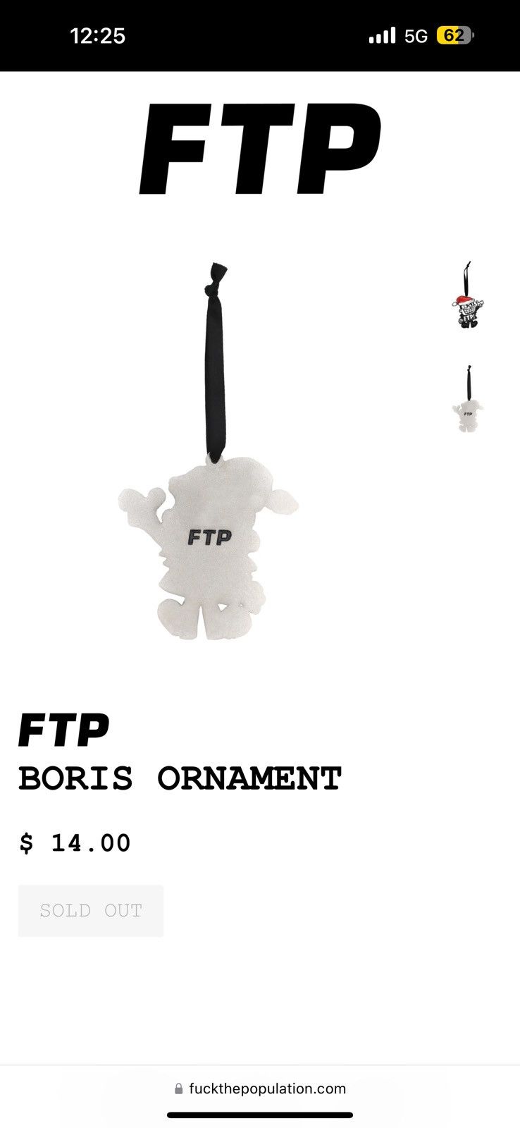 Fuck The Population FTP Boris Ornament Size ONE SIZE - 2 Thumbnail