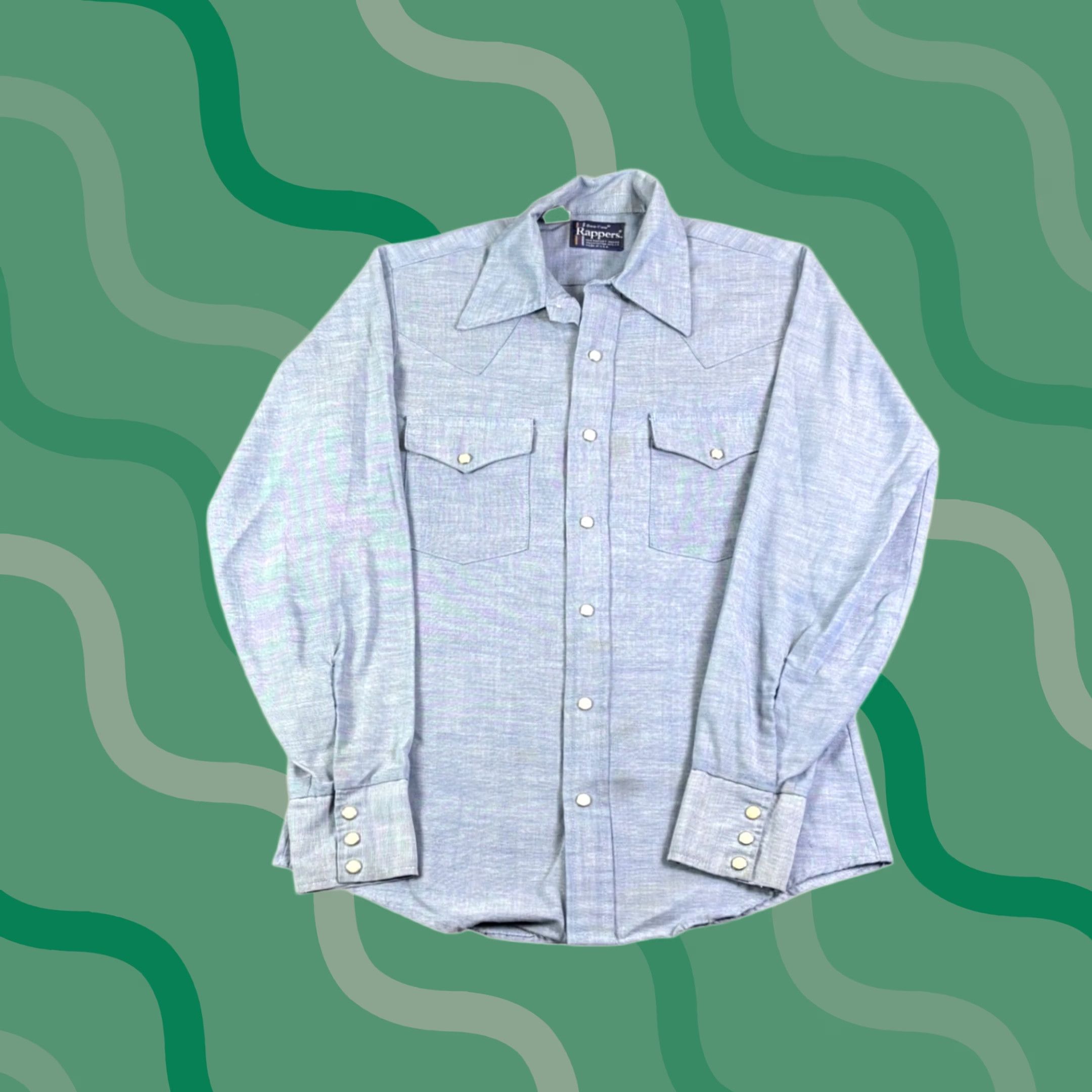 Vintage VINTAGE Dee Cee Rappers Shirt Blue Pearl Snap Mens S 1970s Western Permanent Press Size US S / EU 44-46 / 1 - 1 Thumbnail