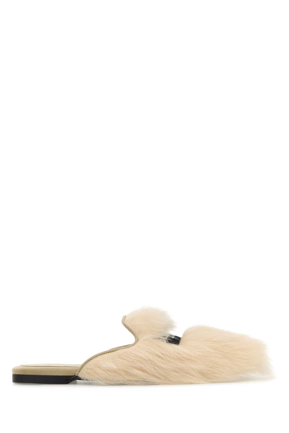 Dolce & Gabbana Sand Shearling Slippers Size US 6 / IT 36 - 1 Thumbnail