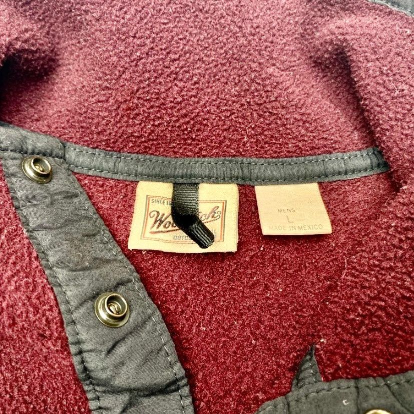 Vintage VINTAGE Woolrich Sweater T Snap Fleece Pullover Mens Large Maroon 8003 Size US L / EU 52-54 / 3 - 7 Thumbnail