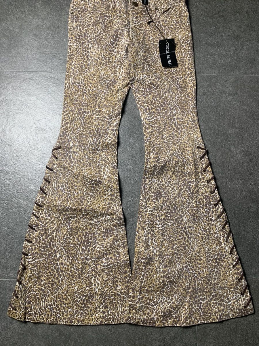 If Six Was Nine × Japanese Brand × Le Grande Bleu (L.G.B.) Cecil McBee Leopard Lace-Up Super Flared Pants Size 29" - 4 Thumbnail
