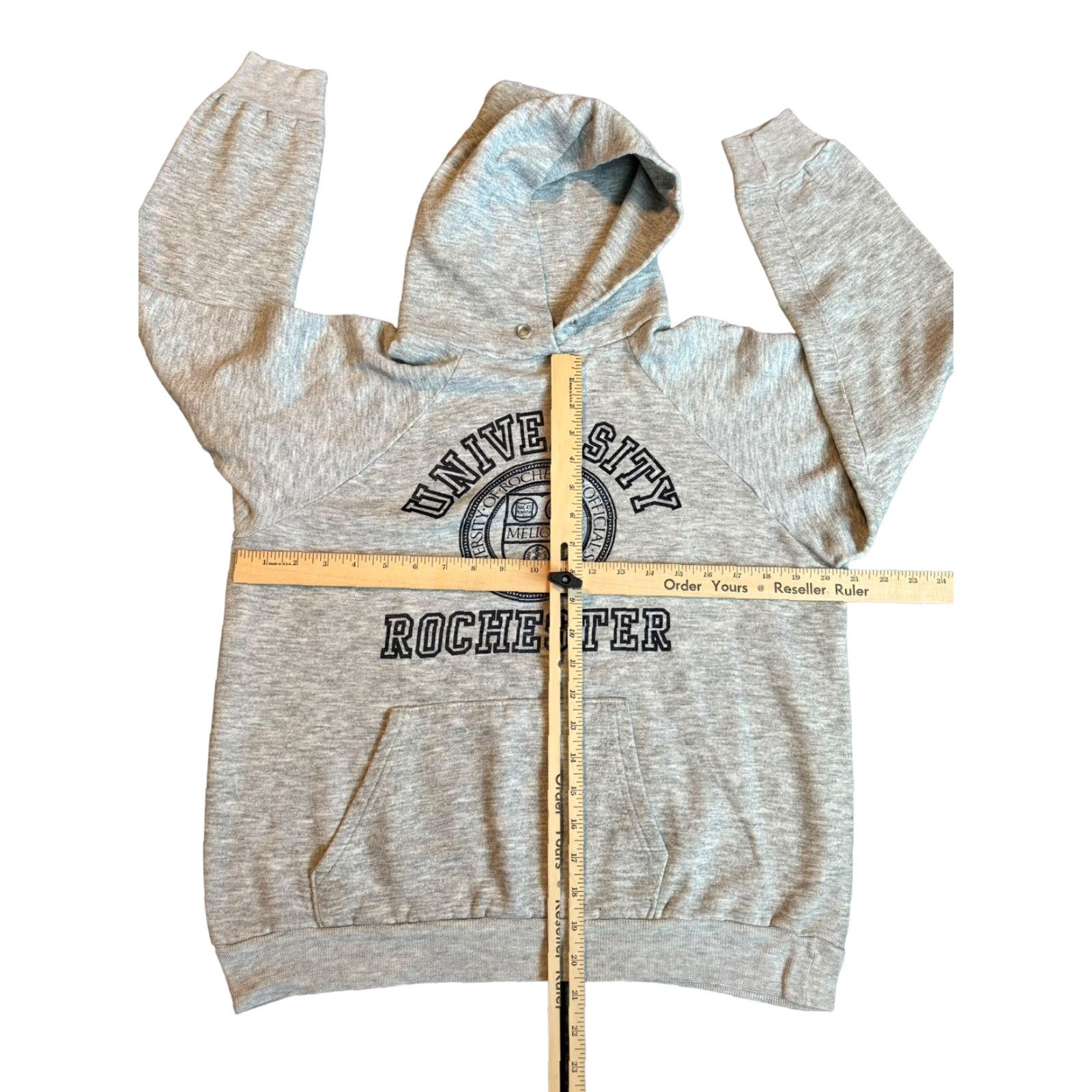 Champion VINTAGE 80s Champion University of Rochester Gray Hoodie L Large Unisex Cotton Long Sleeve College 1980s Rare Size US L / EU 52-54 / 3 - 8 Thumbnail