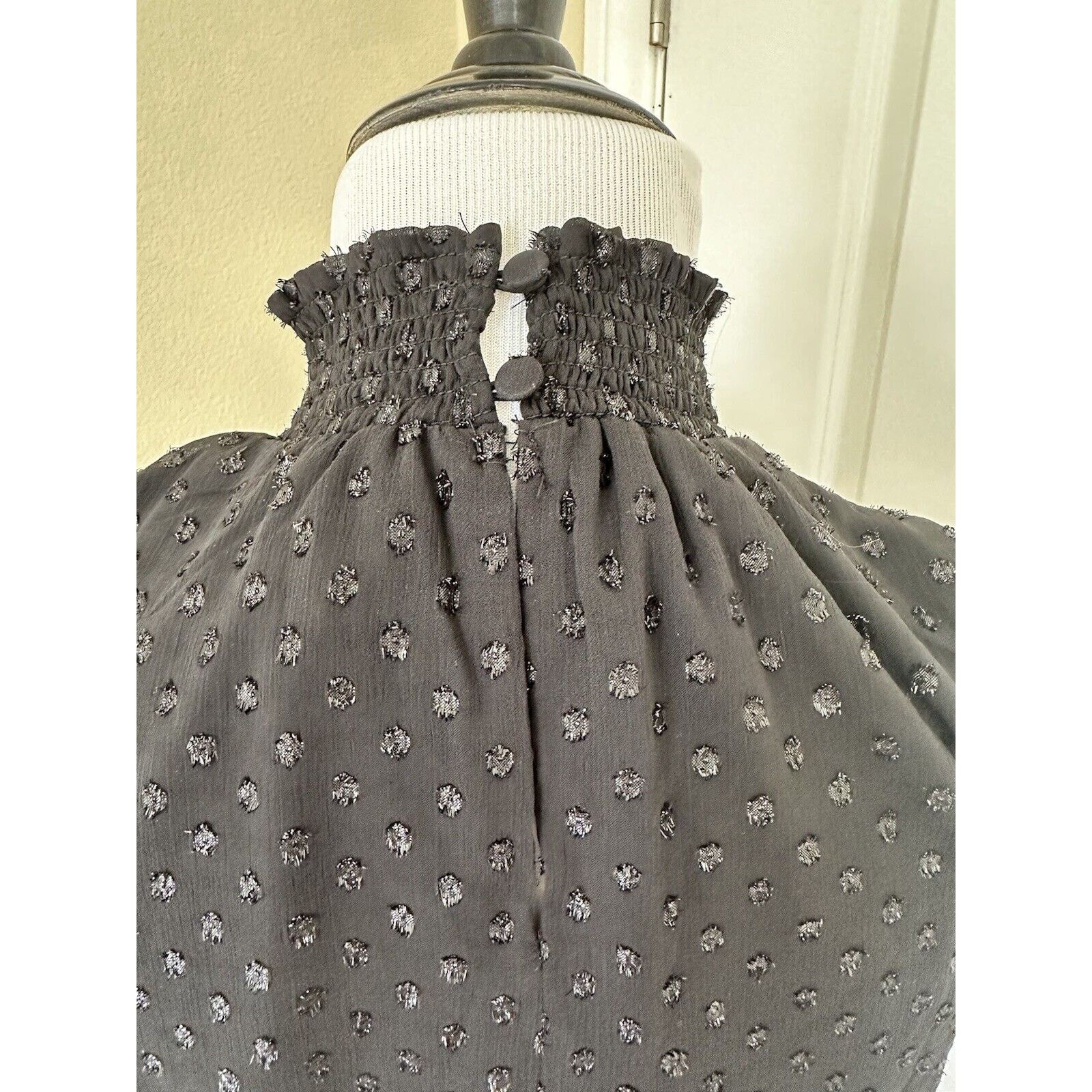 Other Black Smocked Neck Ruffle Tiered Mini Dress 1. State NWT Size S / US 4 / IT 40 - 11 Thumbnail