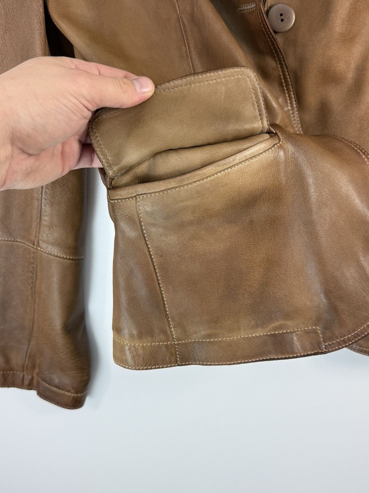 Gimo's Gimo’s GMS-75 Brown Leather jacket size L Size L / US 10 / IT 46 - 9 Thumbnail
