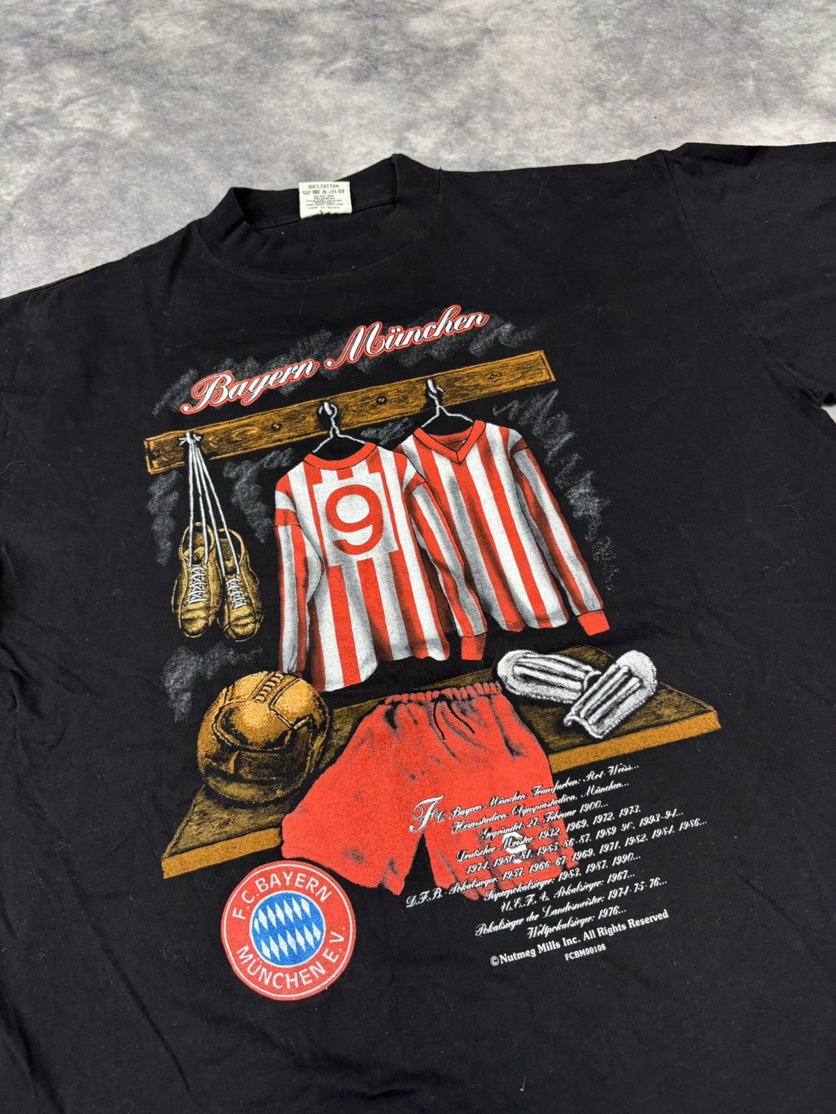 Nutmeg × Vintage Vintage FC Bayern Munchen T shirt graphic Jersey soccer 90s Size US L / EU 52-54 / 3 - 2 Thumbnail