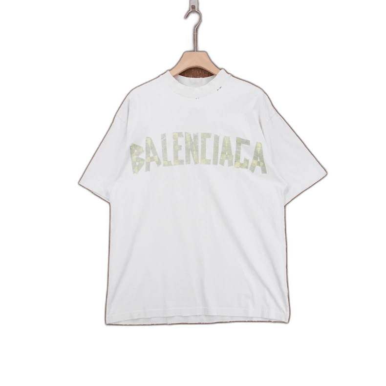 Balenciaga Balenciaga Distressed Logo Short Sleeve Tee Size US S / EU 44-46 / 1 - 1 Thumbnail