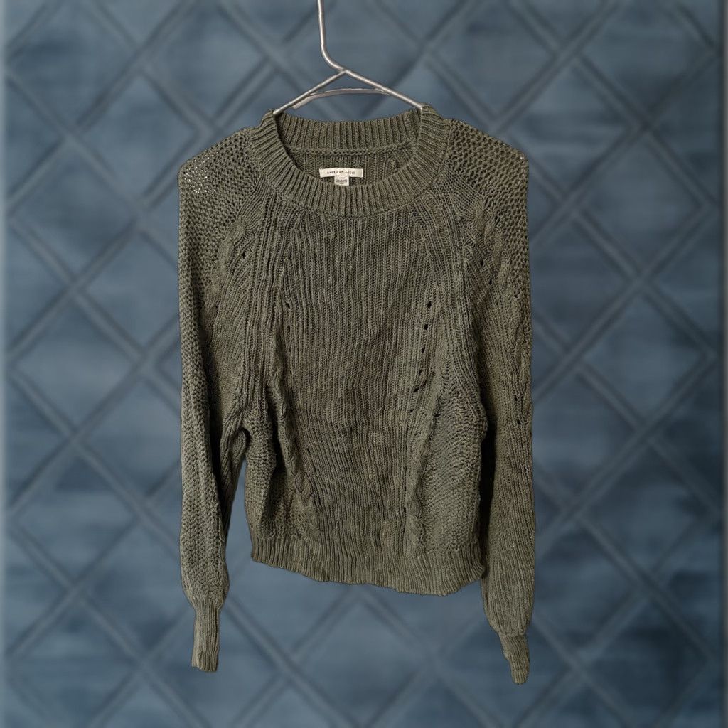 American Eagle Outfitters American Eagle Outfitters Sweater Women Green Pullover Knitted Long Sleeve Crew Neck Size M Size M / US 6-8 / IT 42-44 - 1 Thumbnail