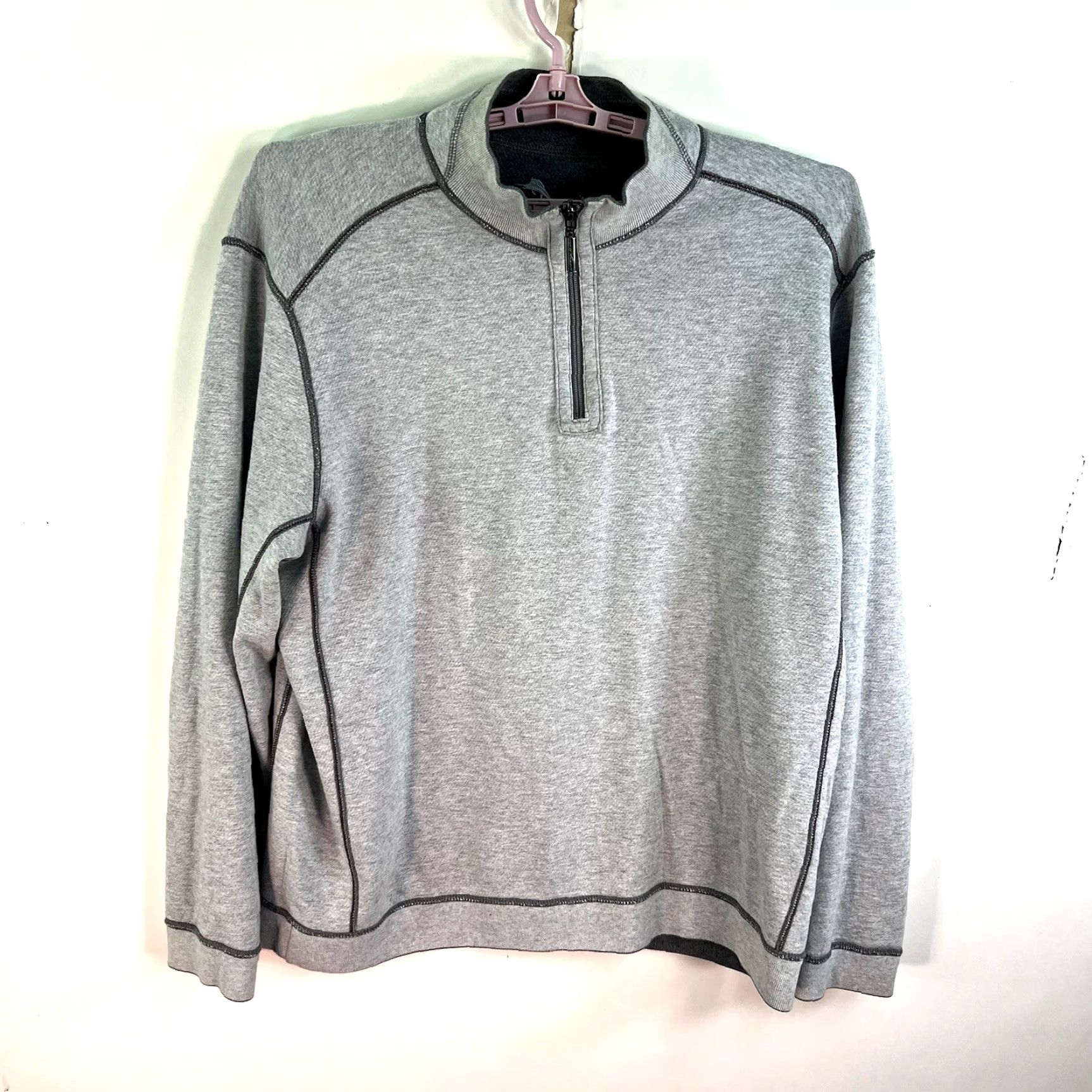 Tommy Bahama Tommy Bahama 1/4 Zip Sweatshirt Mens 2XL Gray Reversible Pullover Size US XXL / EU 58 / 5 - 2 Thumbnail