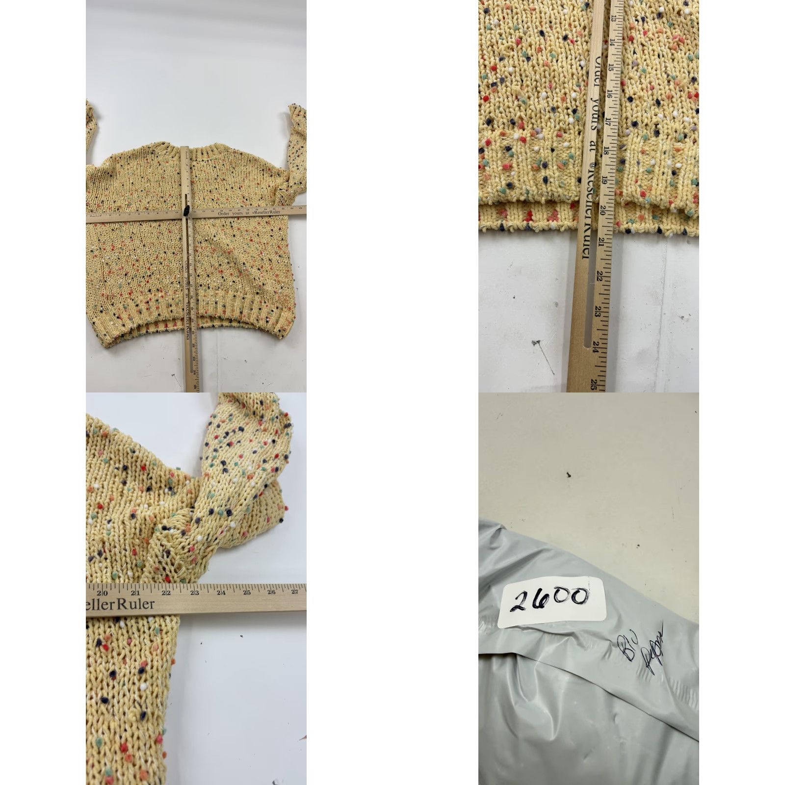 Vintage Blu Pepper Sweater Womens Large Yellow Confetti Knit Crewneck Pullover Soft Size L / US 10 / IT 46 - 8 Thumbnail