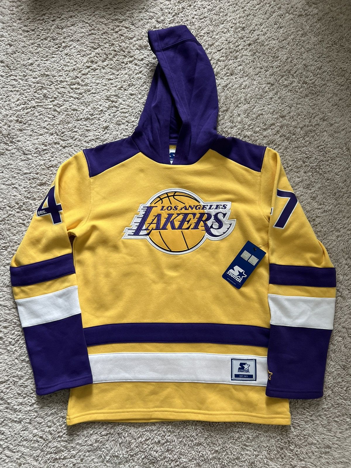 Starter Lot of 2: Starter Los Angeles Laker Hockey Hoodie Sweatshirt Size US S / EU 44-46 / 1 - 5 Thumbnail