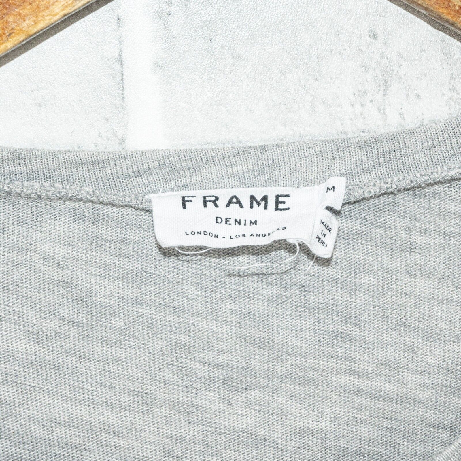 Frame FRAME Denim Ruffle Shoulders Crew Pullover Top Heather Gray Size M / US 6-8 / IT 42-44 - 3 Thumbnail