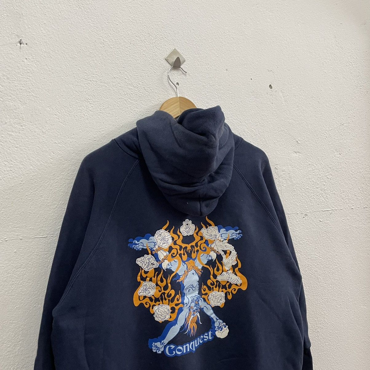 Japanese Brand × Vintage 🔥🇯🇵Vintage Conquest Big Devil Fire Pullover Oversize Hoodie Size US XL / EU 56 / 4 - 5 Thumbnail