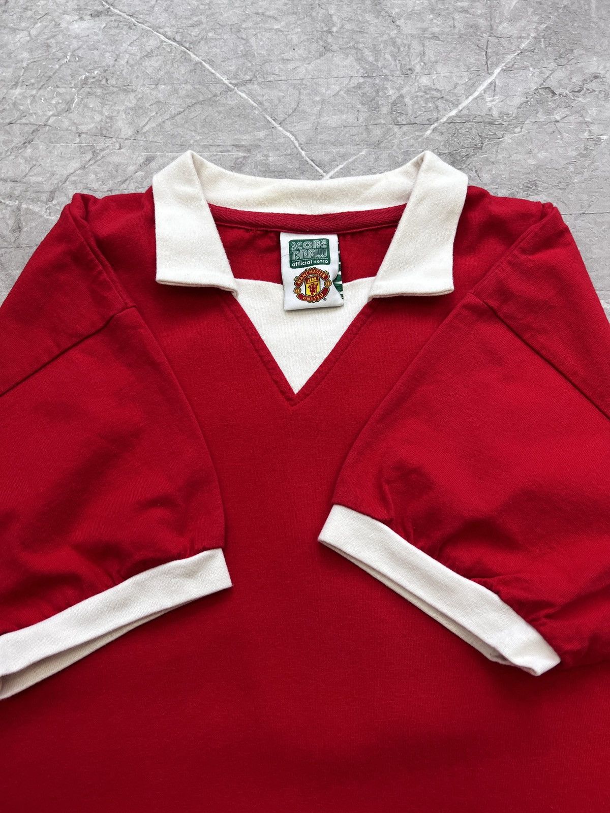 Vintage BlokeCore Manchester United score draw retro jersey 1977 Size US M / EU 48-50 / 2 - 6 Thumbnail