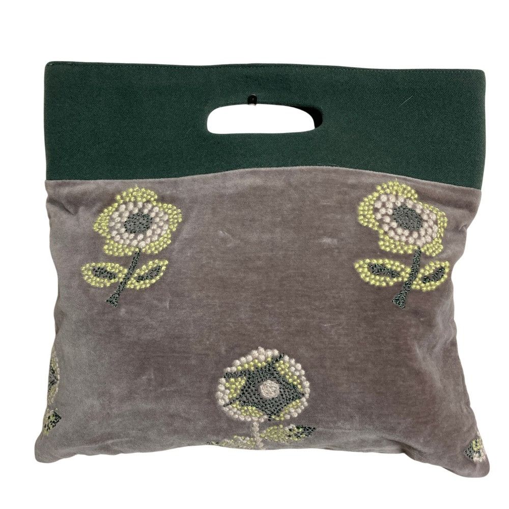 mina perhonen Mina Perhonen mina perhonen flag bag chum velvet handbag Textile Handbag DUTY FREE for USA Size ONE SIZE - 1 Thumbnail