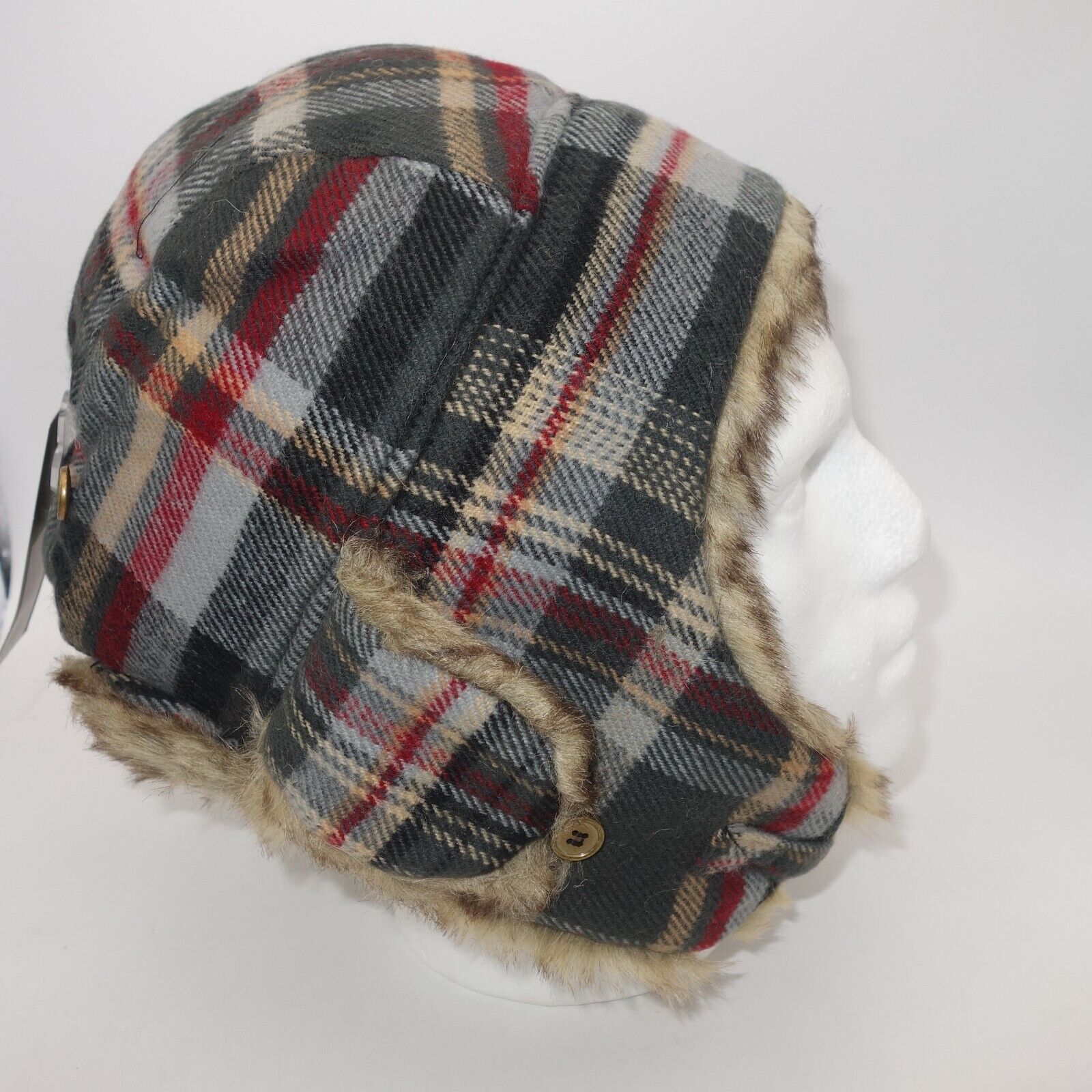 Other NEW Goodfellow & Co Men's Plaid Faux Fur Trapper Winter Hat Size ONE SIZE - 4 Thumbnail