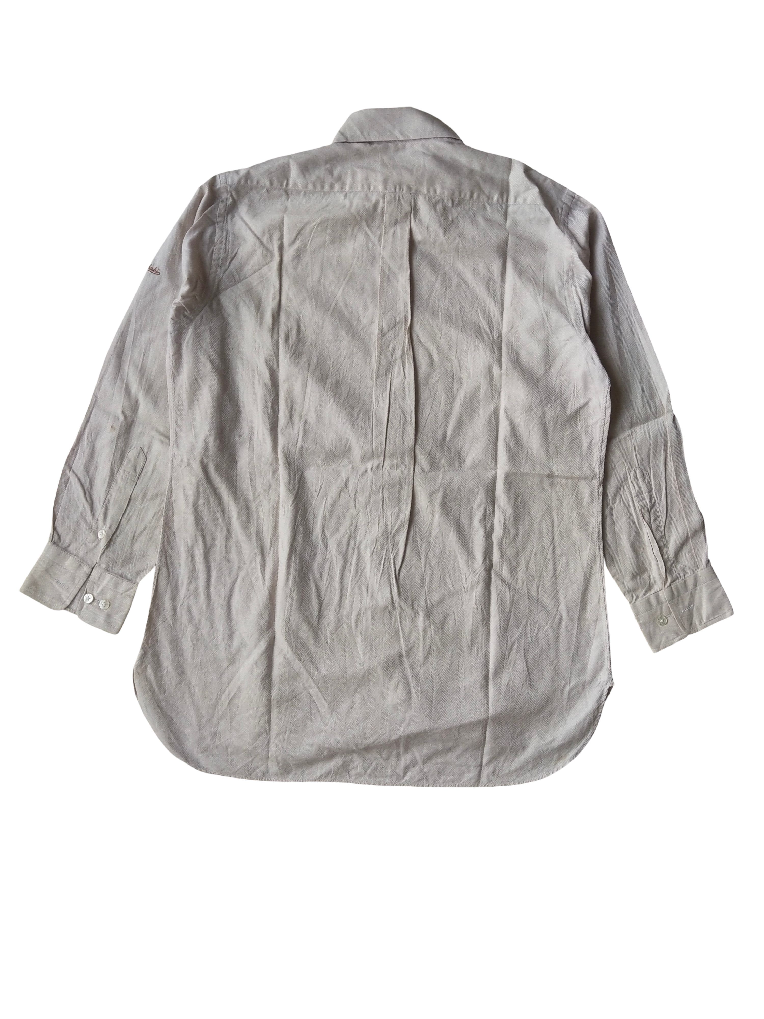 Alfred Dunhill Vintage Dunhill Japan Made Herringbone Cotton Shirt Size US L / EU 52-54 / 3 - 7 Thumbnail