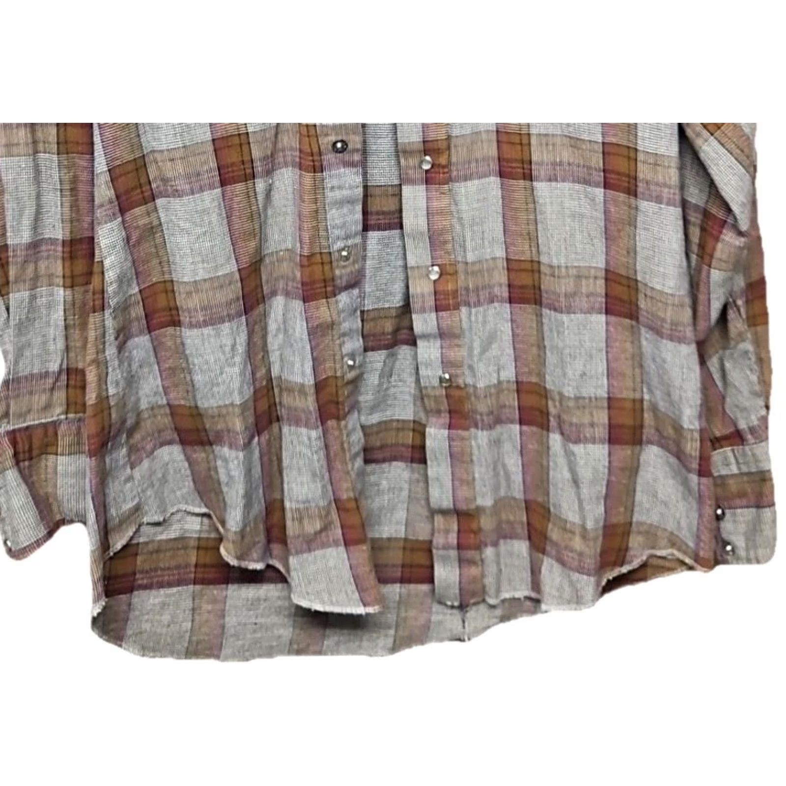 Armani Karman Y2K Western Shirt Men’s Medium Long Sleeve Plaid Snap Front Cotton Multicolor Size US M / EU 48-50 / 2 - 4 Thumbnail