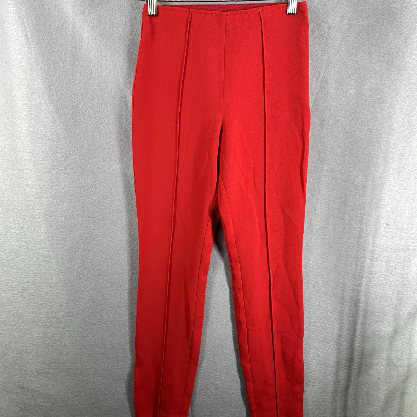 Cinq a Sept Cinq a Sept Womens Pants 00 Red Crepe Ankle Slit High Rise Zip Ruthie Quiet Lux Size 24" / US 00 / IT 34 - 2 Thumbnail