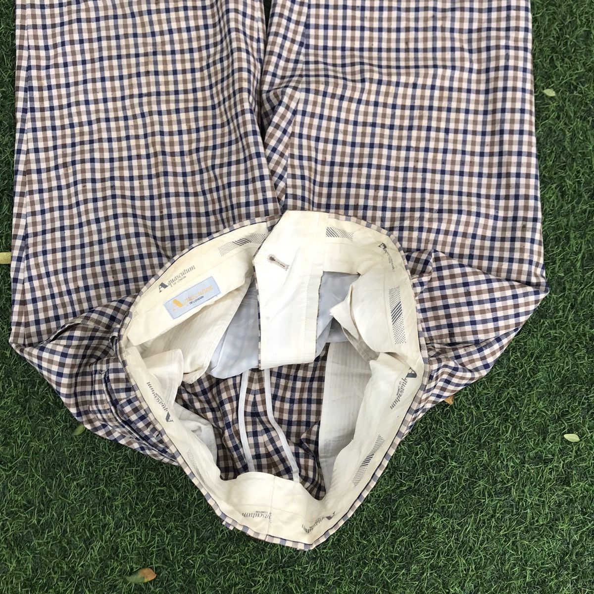 Aquascutum × Other UK × Vintage Aquascutum of london Winster Club Check Trouser Long Pants Size US 34 / EU 50 - 5 Thumbnail