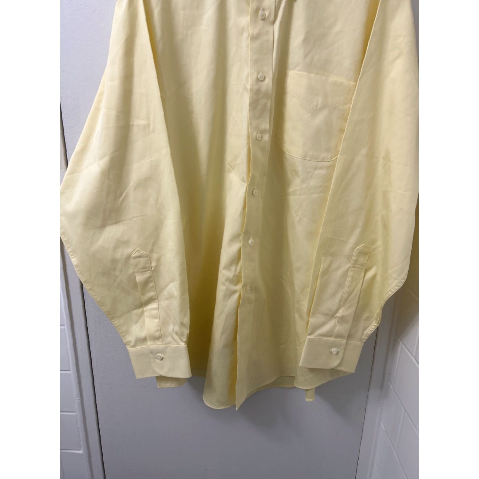 Brooks Brothers Brooks Brothers Original Polo Shirt Mens 17 Yellow Oxford Supima Button Up L/S Shirt Regular 100% Cotton Non-Iron Pockets Dress Shirt Mens Size US XL / EU 56 / 4 - 3 Thumbnail