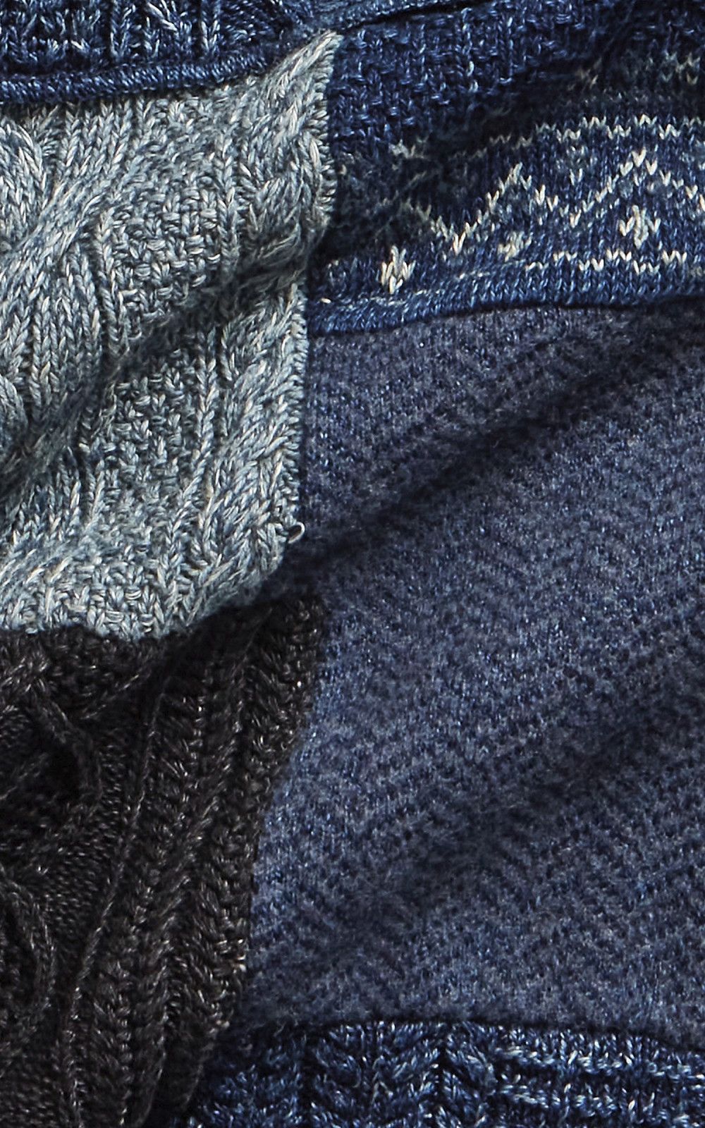 RRL Ralph Lauren RRL PATCHWORK SHAWL COLLAR CARDIGAN INDIGO