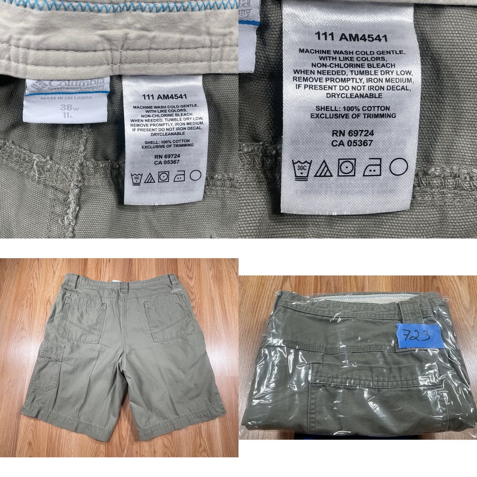 Vintage Columbia Mens Shorts Gray 38 Flat Front Khaki Chino Slack 100% Cotton Size US 38 / EU 54 - 8 Thumbnail
