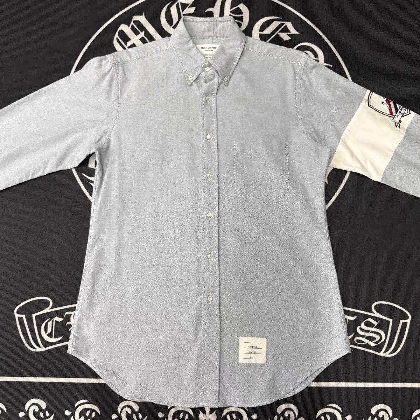 Thom Browne TB Light Blue Ski Logo Long Sleeve Shirt Q10 Size US XL / EU 56 / 4 - 1 Thumbnail