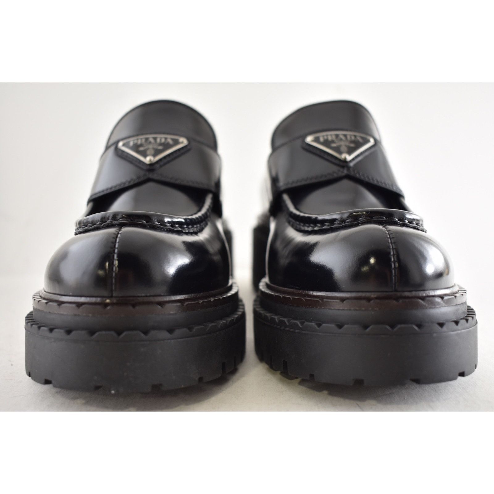 Prada Prada Black Leather Platform Loafer Creeper Flat 38.5 Size US 8.5 / EU 41-42 - 7 Thumbnail