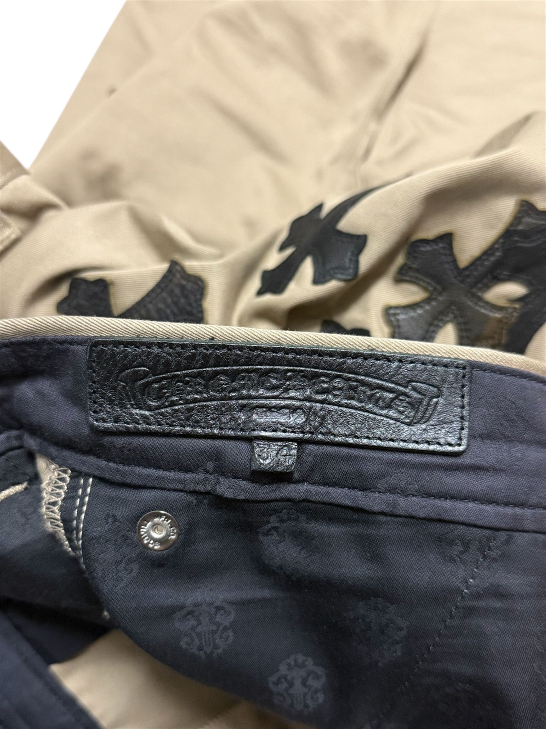 Chrome Hearts Tan Cross Patch Chinos Size US 34 / EU 50 - 4 Thumbnail