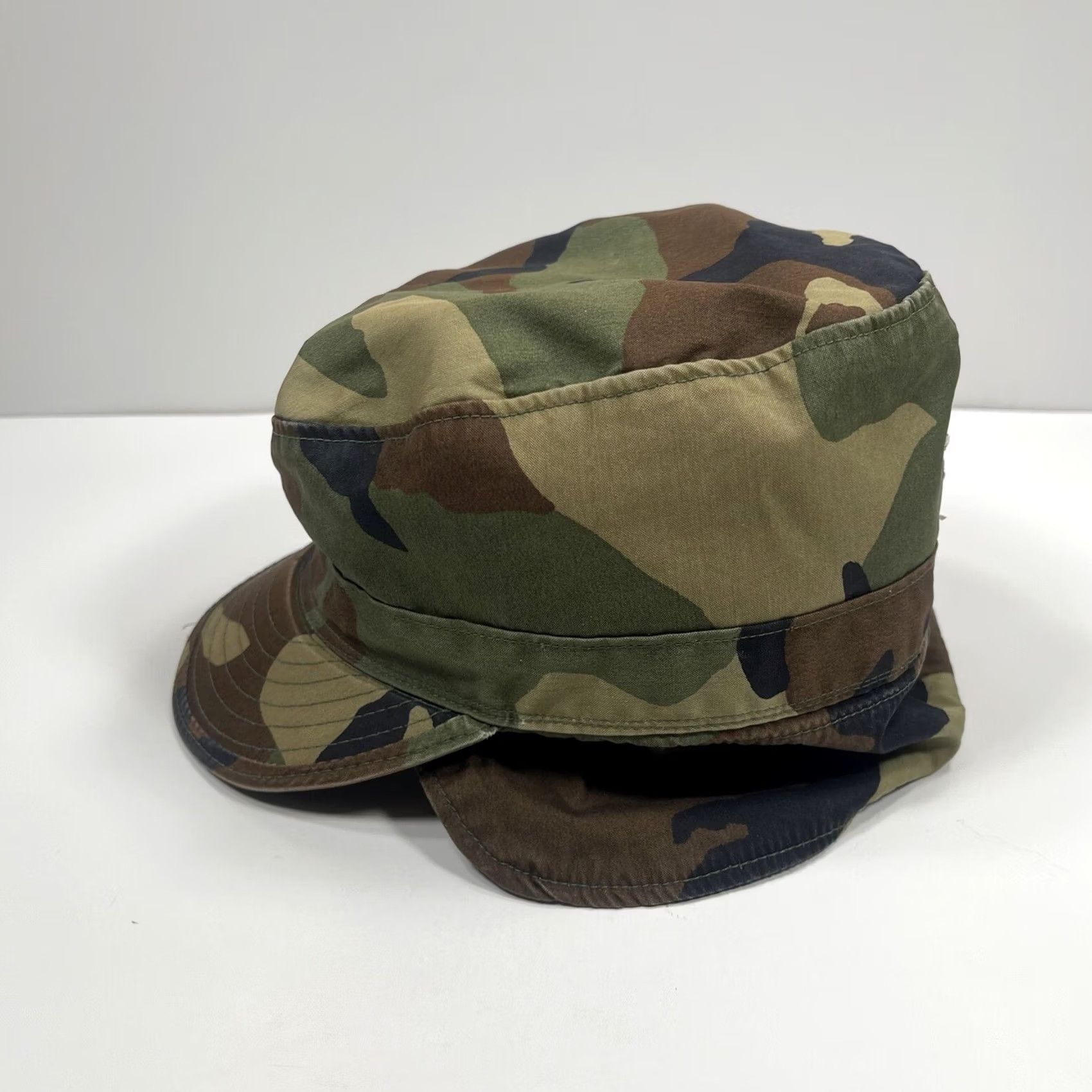 Vintage VINTAGE Combat Cadet Hat Camouflage Fitted Size 7 Military Cap Nylon Cotton Blend Size ONE SIZE - 3 Thumbnail