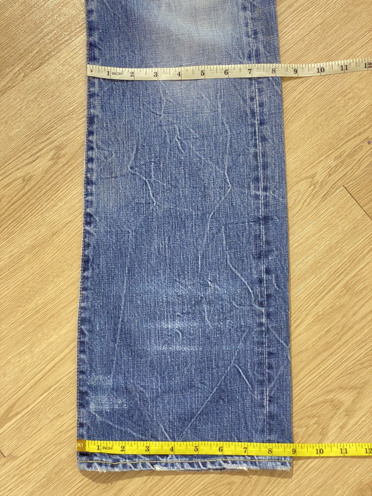 Japanese Brand Japanese Brand Distressed Acid Blue Wash Style Size US 34 / EU 50 - 12 Thumbnail