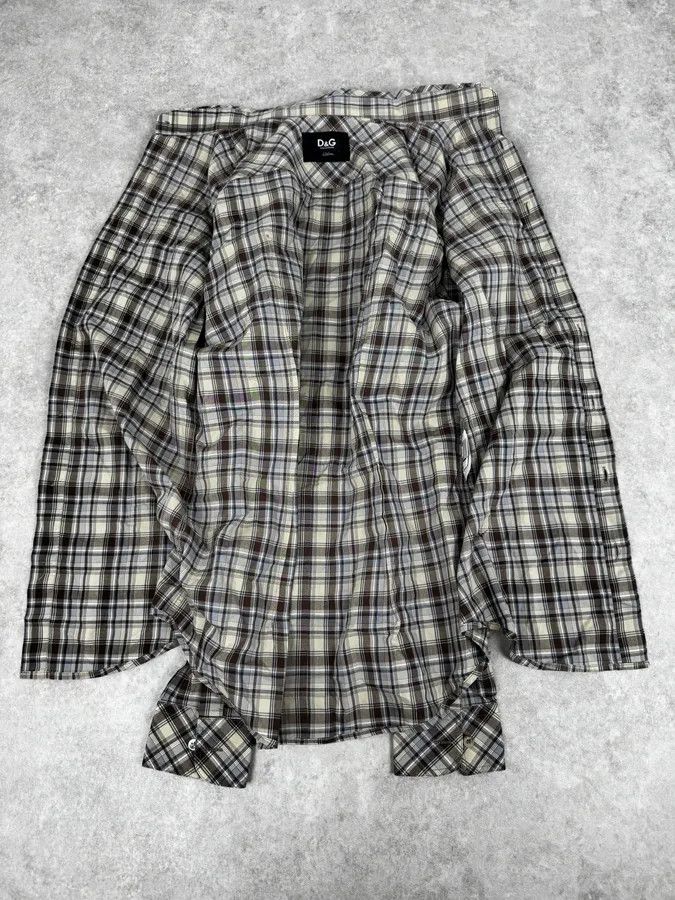Dolce & Gabbana 2000s Dolce & Gabbana Beige Cargo Checkered Shirt Size US M / EU 48-50 / 2 - 7 Thumbnail