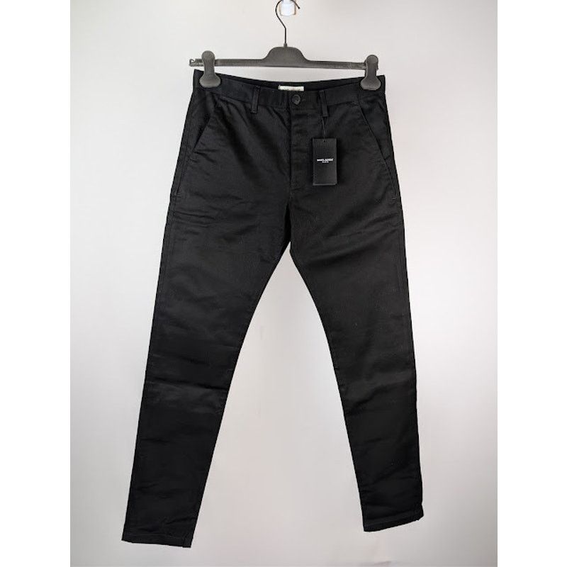 Saint Laurent Paris o1rshd1 Slim Fit Cotton Chino Pants in Black Size US 32 / EU 48 - 2 Thumbnail