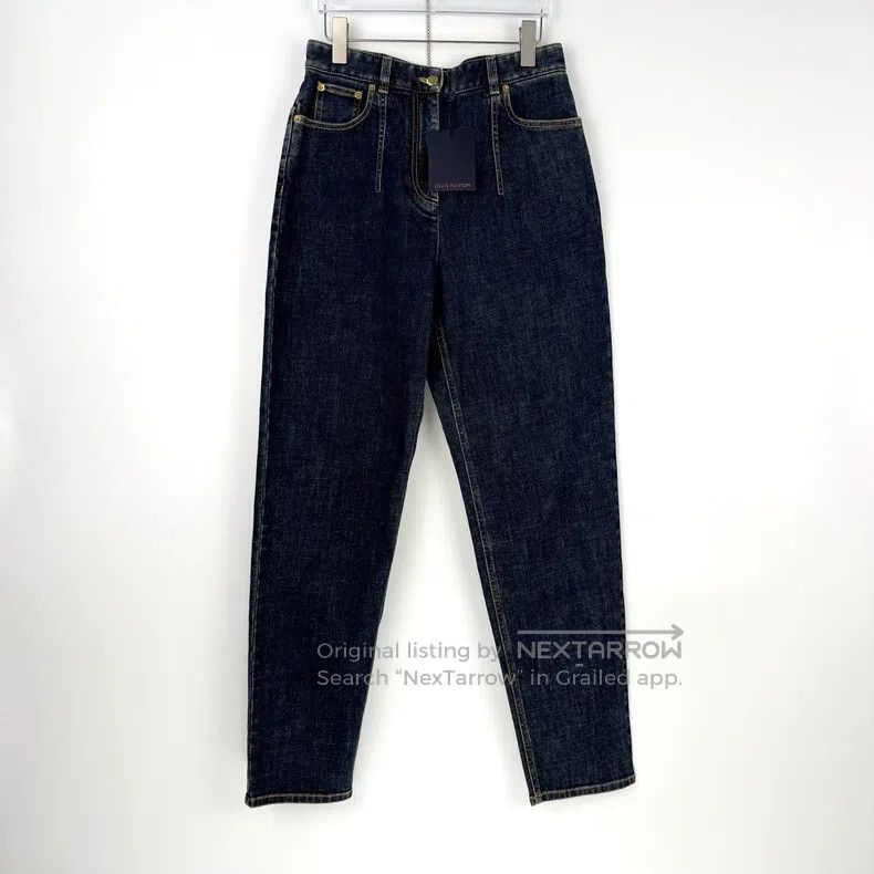 Louis Vuitton Louis Vuitton Wash Blue Leather Label Jeans Size US 38 / EU 54 - 3 Thumbnail