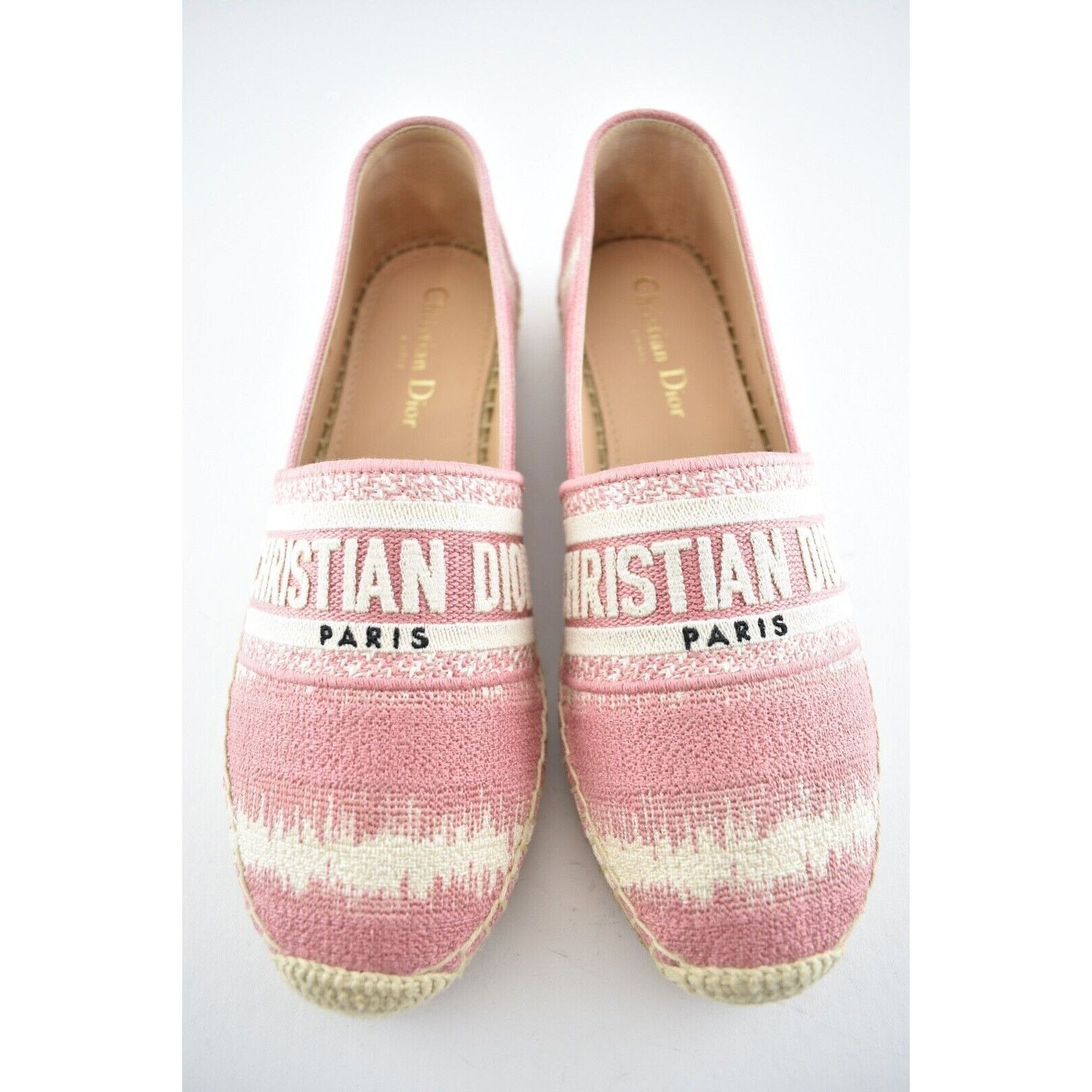 Dior Granville D Stripes Cotton Embroidered Espadrille Flat 41 Size US 11 / IT 41 - 5 Thumbnail
