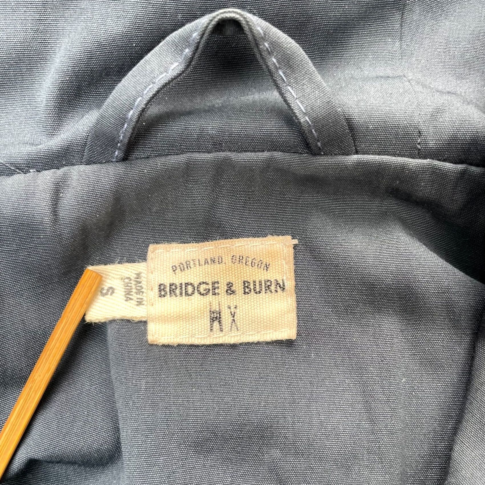Vintage Bridge & Burn Jacket Womens Small Black Cotton Hooded Full Zip Coat Size S / US 4 / IT 40 - 4 Thumbnail