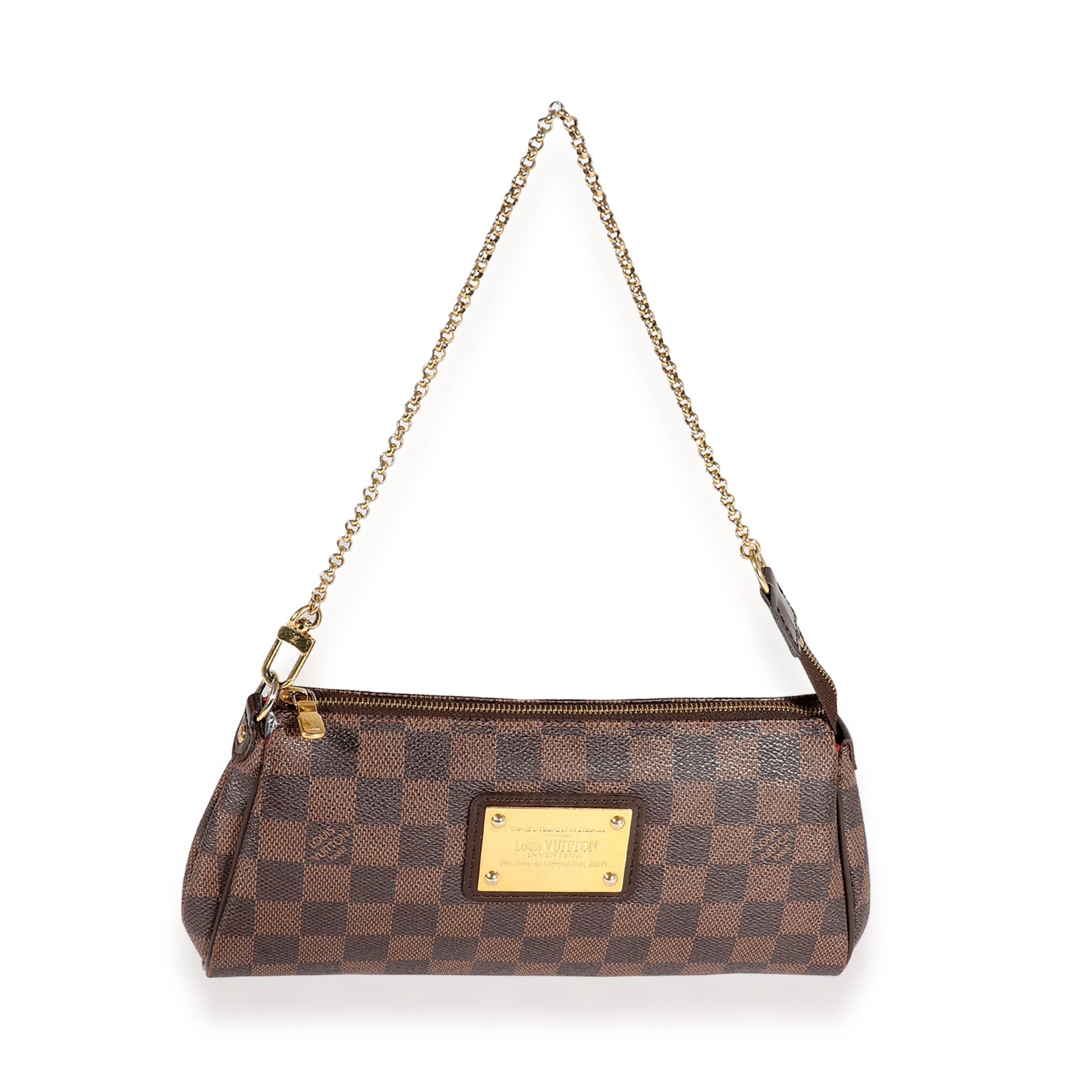 image of Louis Vuitton Damier Ebene Eva Clutch in Brown, Women's