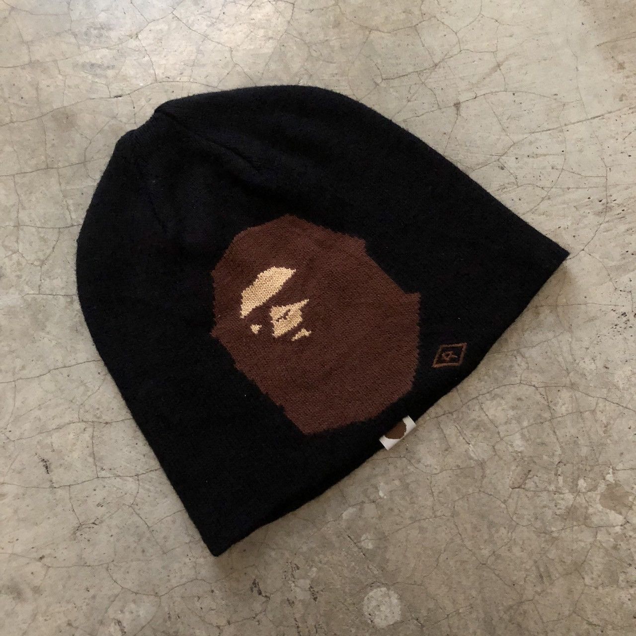 Pre-owned Bape Mad Face Beanie In Black