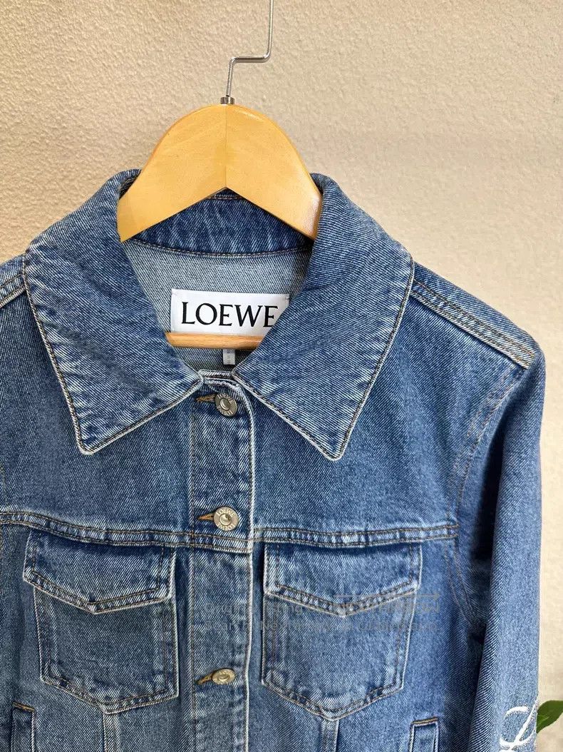 Loewe Loewe Classic Logo Embroidered Denim Jacket Size XS / US 0-2 / IT 36-38 - 5 Thumbnail
