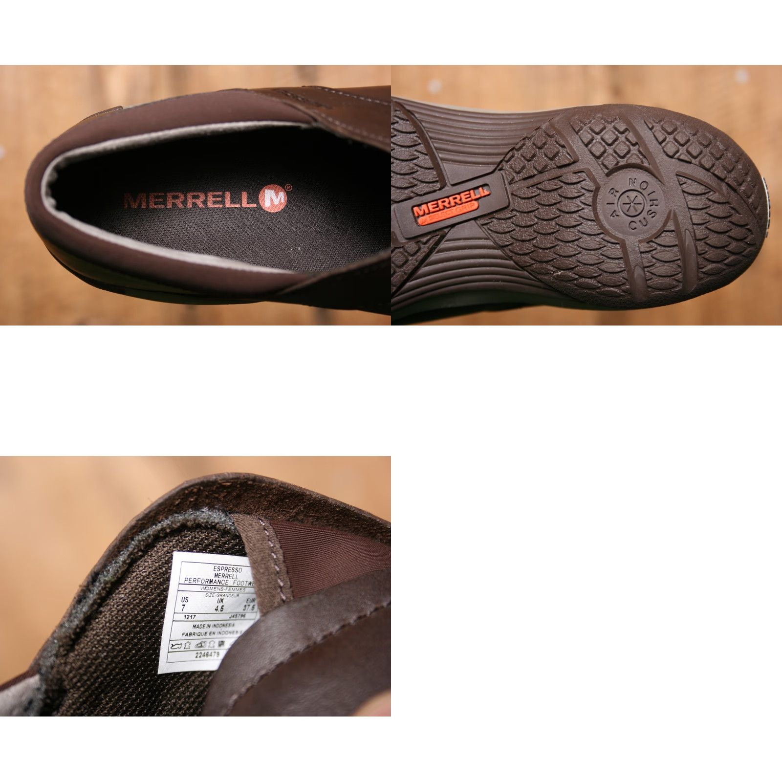 Merrell Merrell Encore Slip-On Moccasin Espresso Brown Leather Women's US 7 Slip-On Casual Shoes Size ONE SIZE - 8 Thumbnail