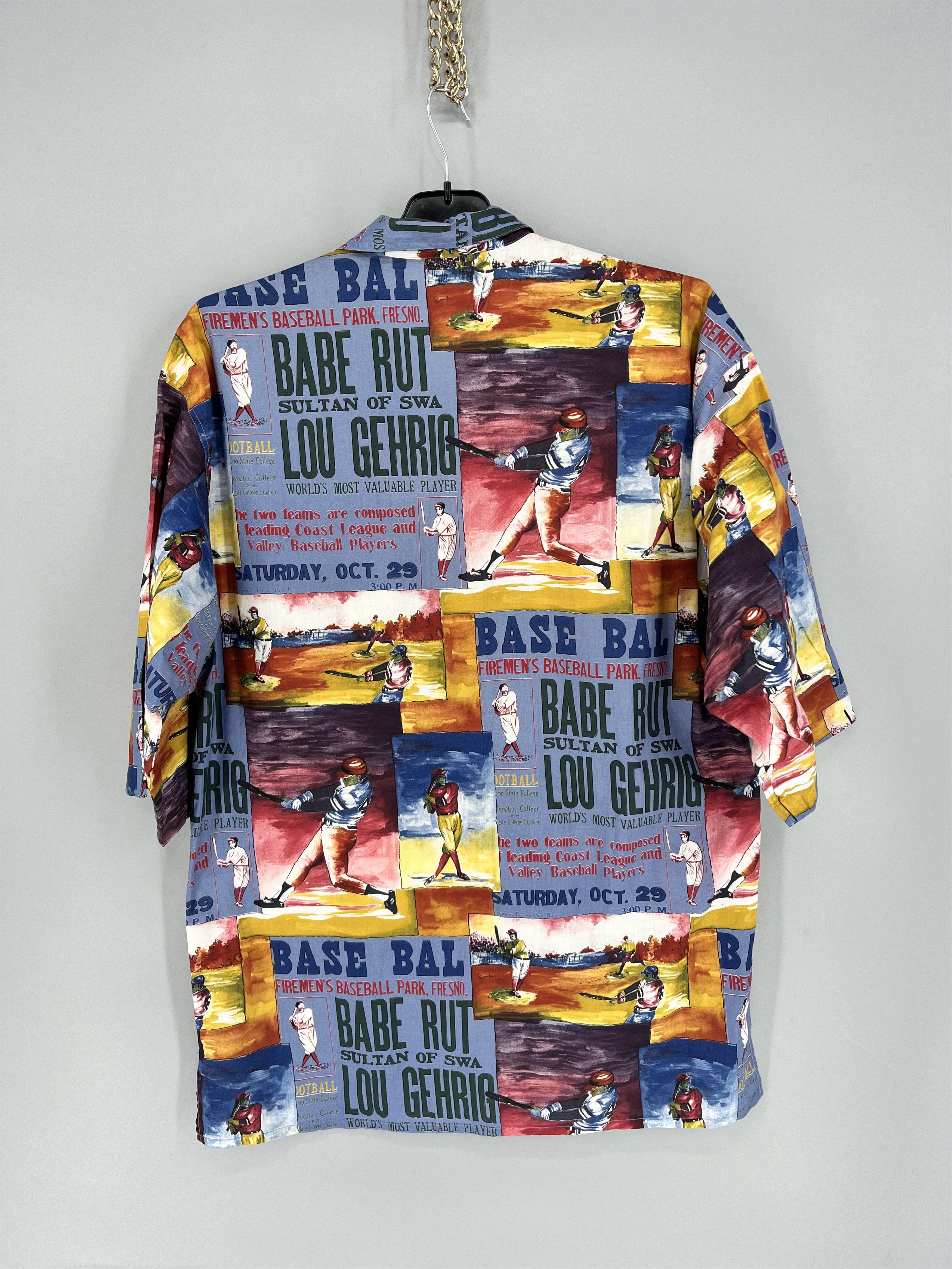 Other Vintage 90s Pensato Print Baseball Hawaiian Button Shirt Size US M / EU 48-50 / 2 - 12 Thumbnail