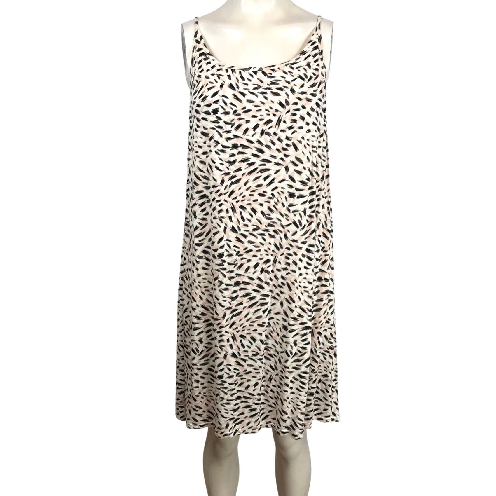 Vintage Soma Slip Dress / Chemise Women XL Pink Black Abstract Brushstroke Night Gown Size XL / US 12-14 / IT 48-50 - 2 Thumbnail