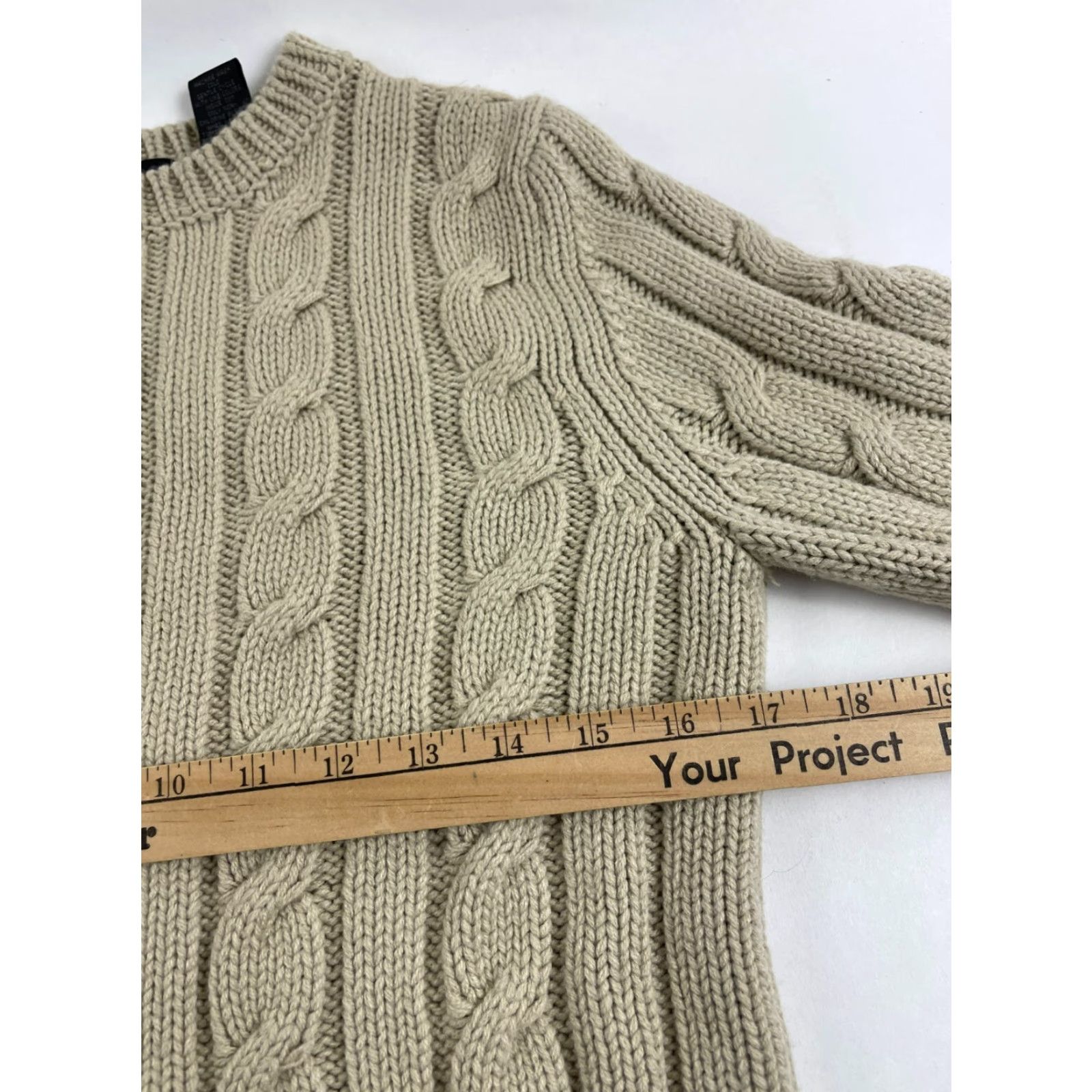 Express Express Sweater Women's Size Large Tan Pullover Crew Neck Cable Knit Runs small Shirt Womens L Brown Modern 90s? Size L / US 10 / IT 46 - 5 Thumbnail