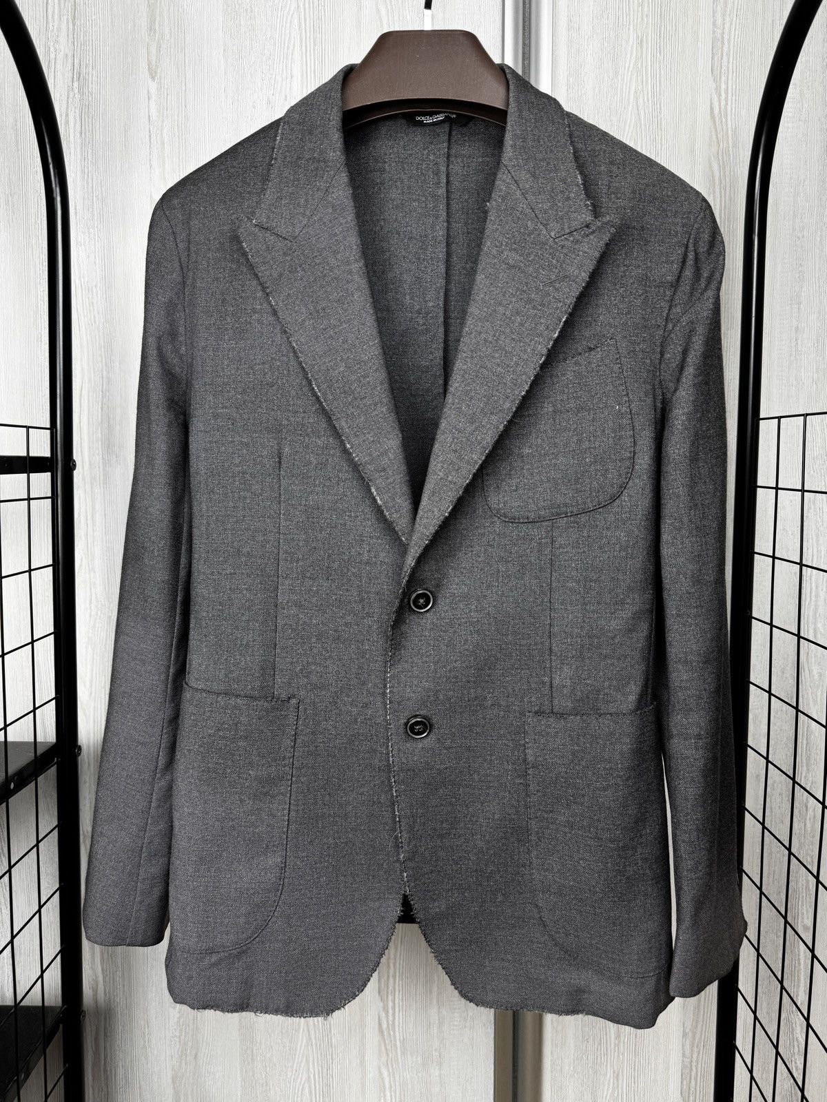 Dolce & Gabbana Dolce & Gabbana grey wool distressed made in Italy blazer Size 36R - 2 Thumbnail