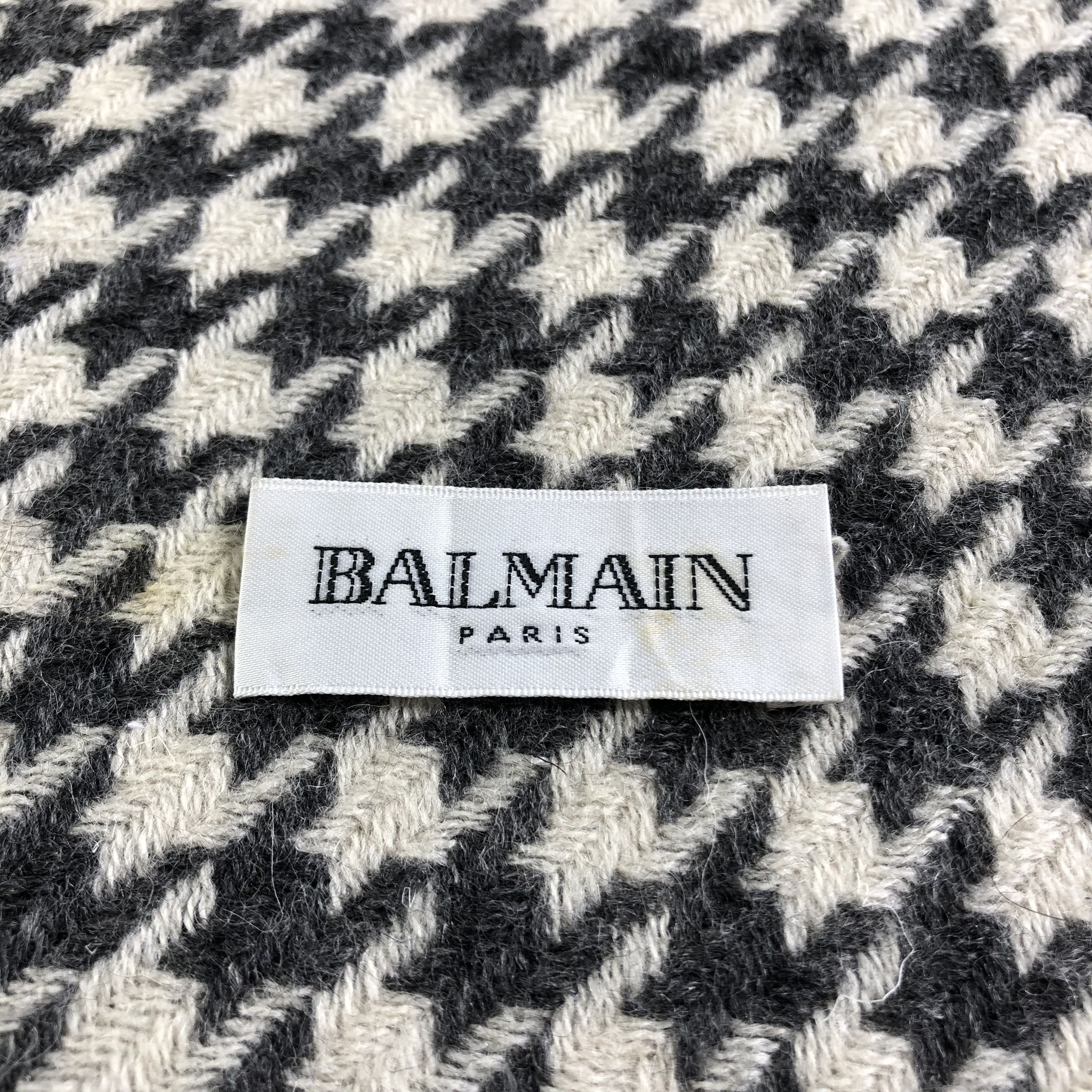 Pierre Balmain Balmain Houndstooth Cashmere Scarf Muffler Neckwear V2407 Size ONE SIZE - 4 Thumbnail