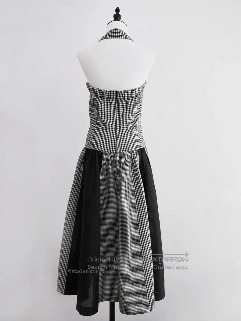 Comme des Garcons Comme des Garcons Black and White Plaid Bareback Dress Size M / US 6-8 / IT 42-44 - 6 Thumbnail