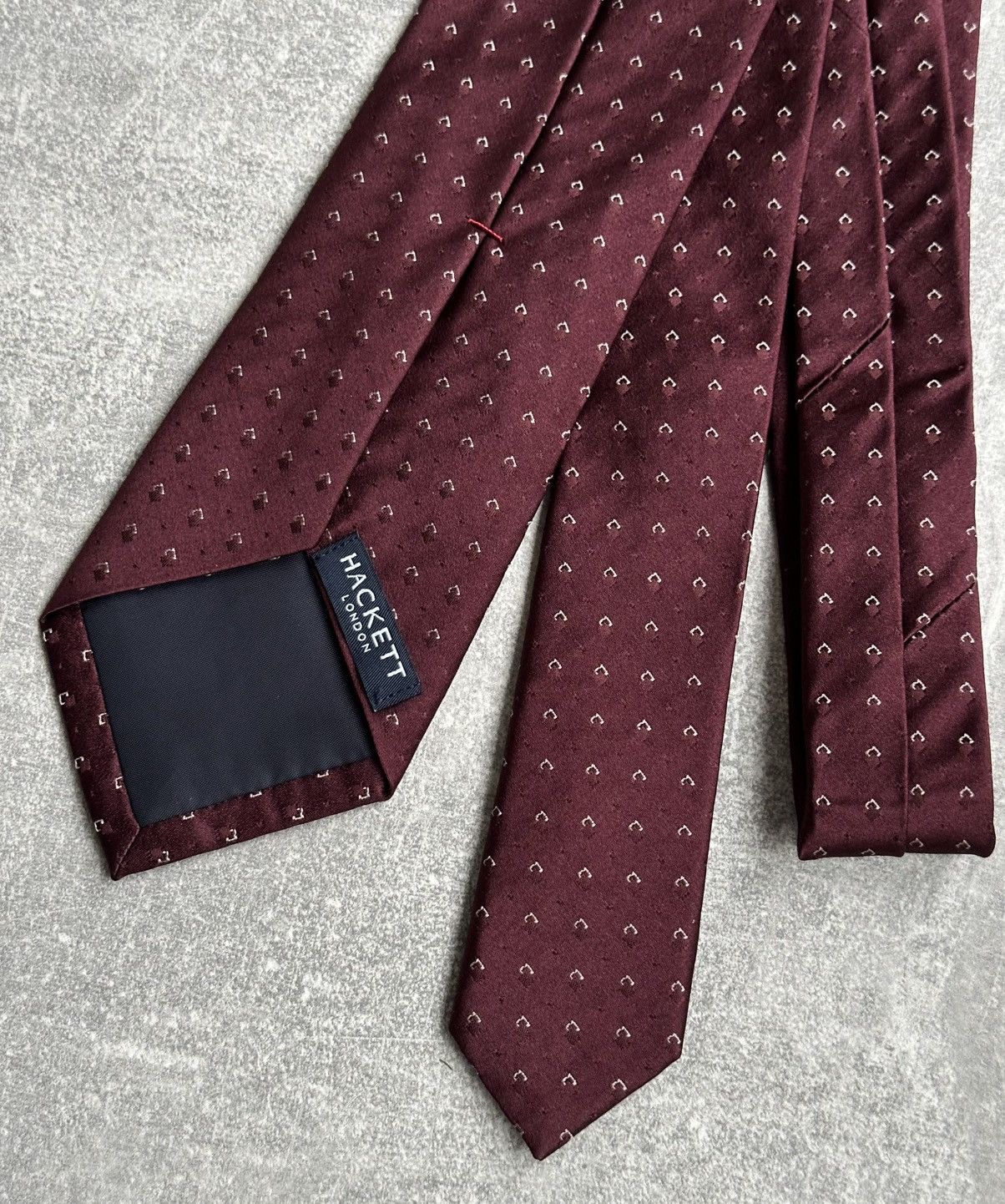 Hackett Hackett London Tie Burgundy 100% Silk Size ONE SIZE - 5 Thumbnail