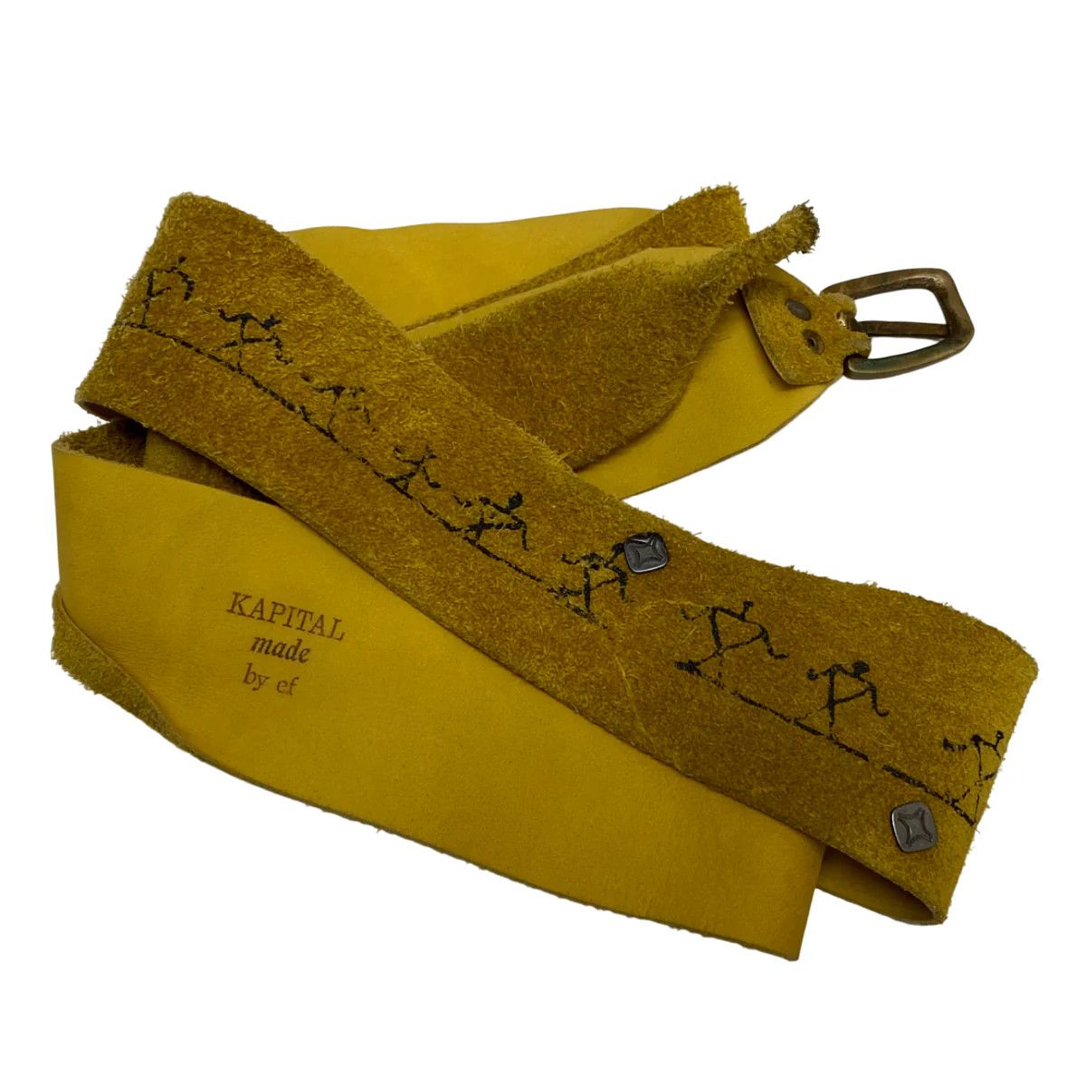 Kapital KAPITAL made by ef Suede Leather Belt Yellow Size ONE SIZE - 1 Thumbnail
