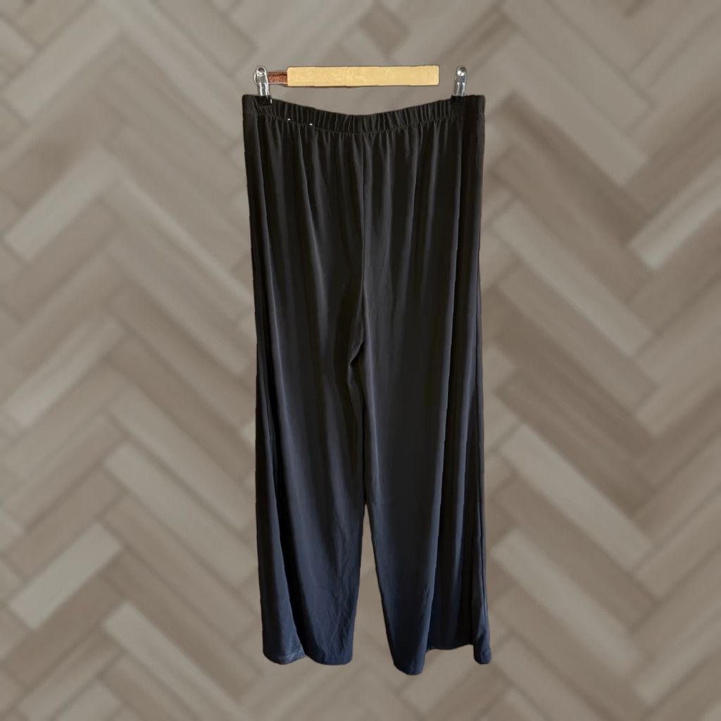 Vintage Chicos Womens Black Wide-Leg Pull On Flowy Pants Plus Size 1 Size 25" / US 0 / IT 36 - 1 Thumbnail